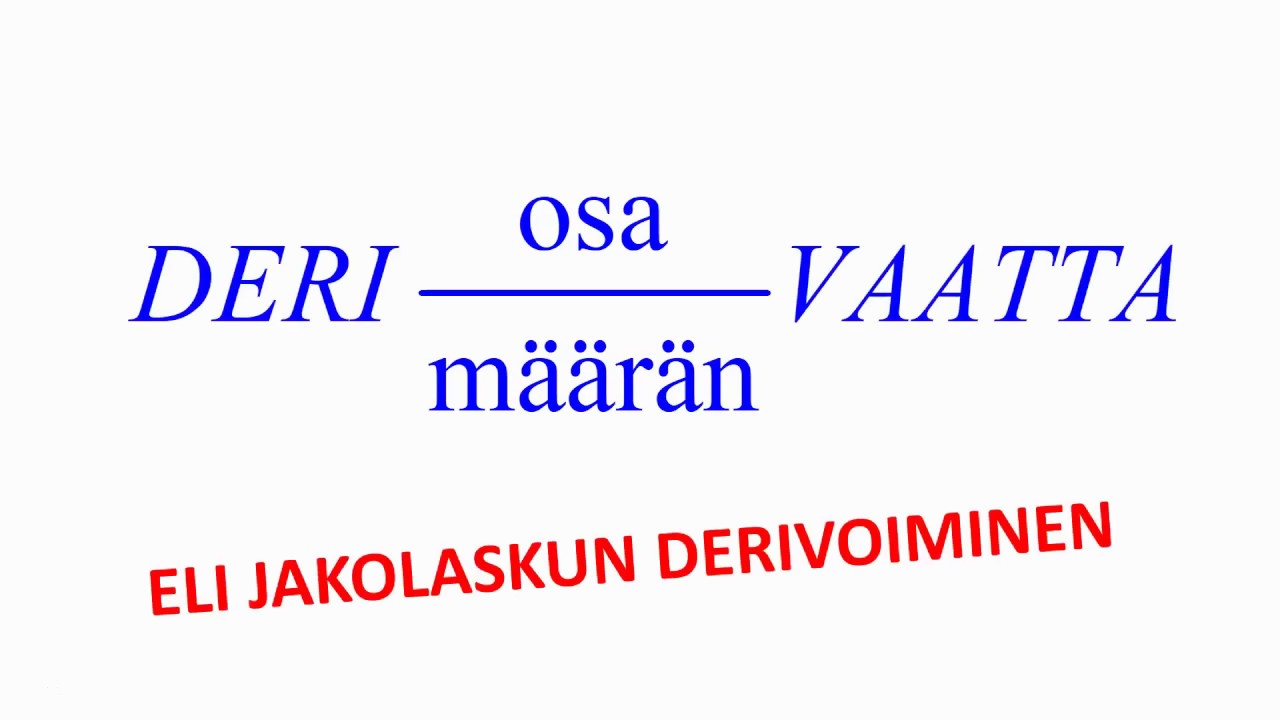 Osamäärän derivointikaava