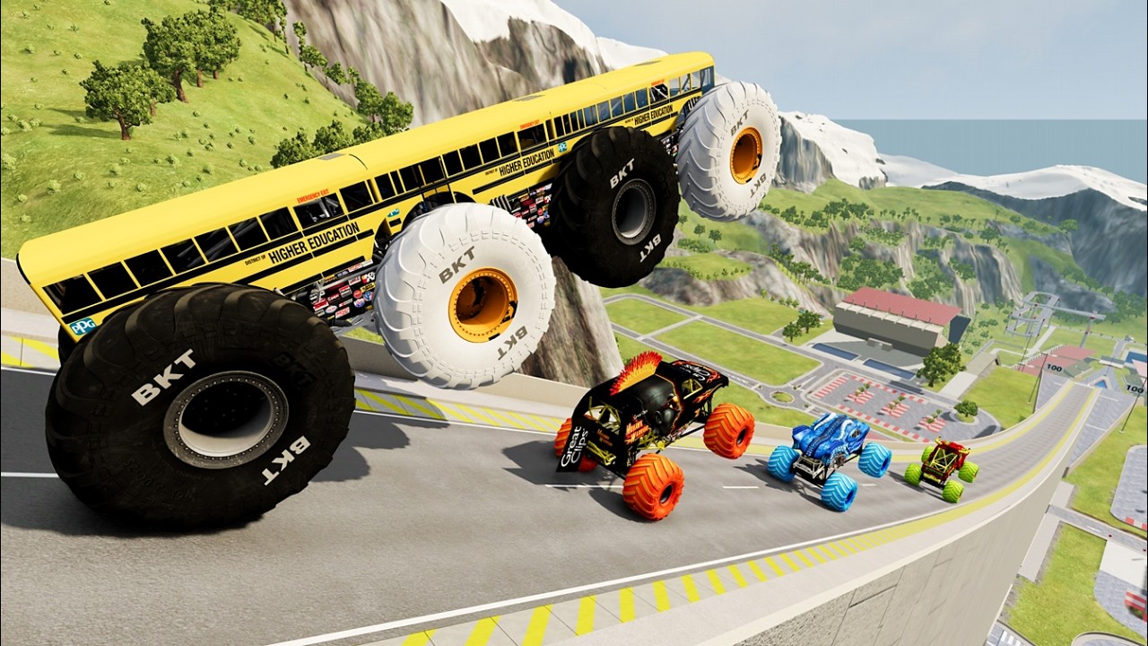 Epic High Speed monster trucks Cars Jump & Crash #68 in BeamNG Drive