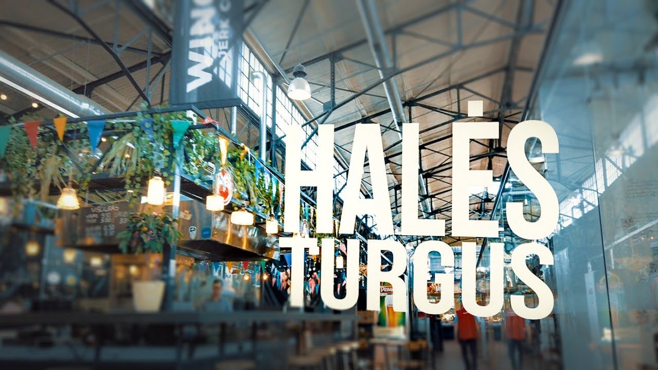 Walkthrough Hales market (Halės turgus) in Vilnius, Lithuania, ambient sounds, no music