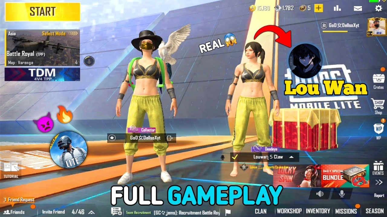 ❤️‍🩹 PLAYING 😱 LOU WAN GAMING 🧠🔥 1v4 GAMEPLAY PUBG MOBILE LITE BGMI LITE @dellsoXyt