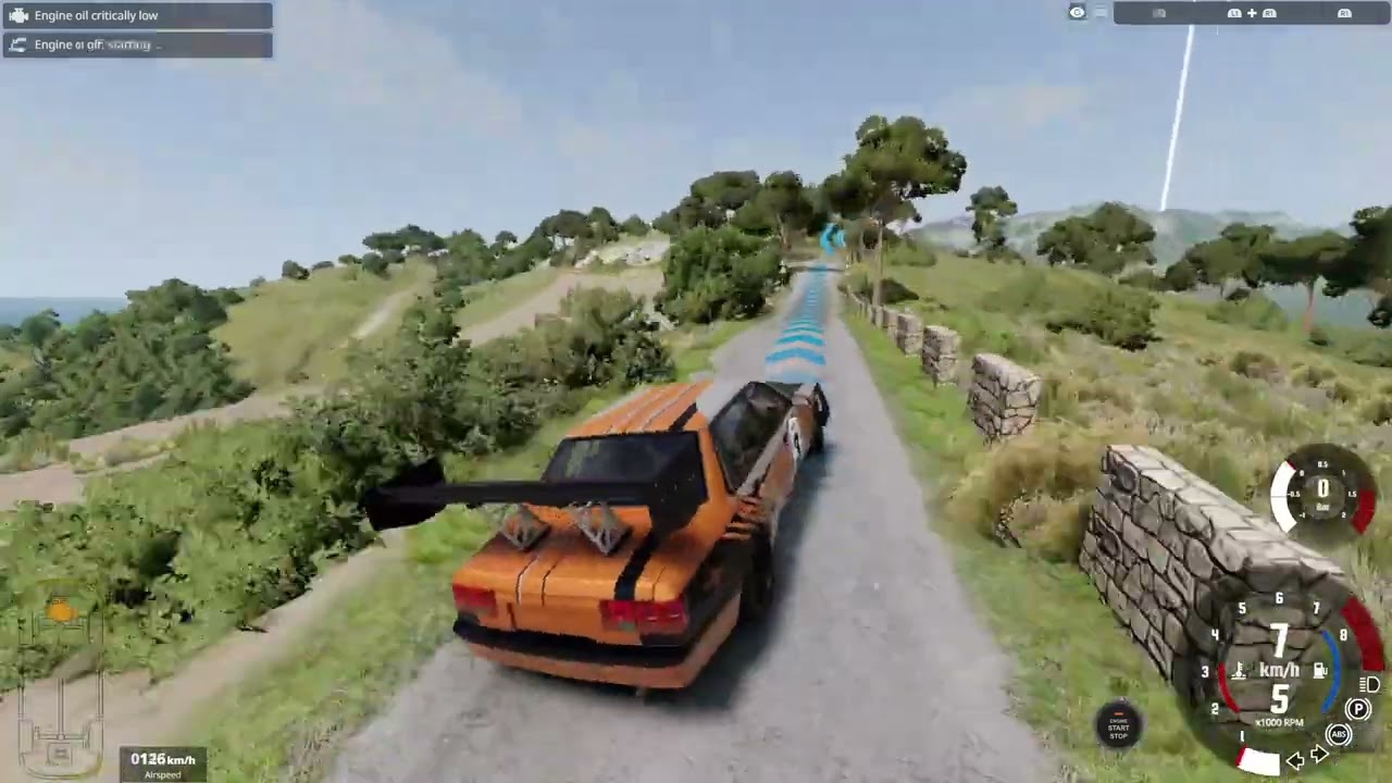 beamng drive but im running away from a flood with only one life!