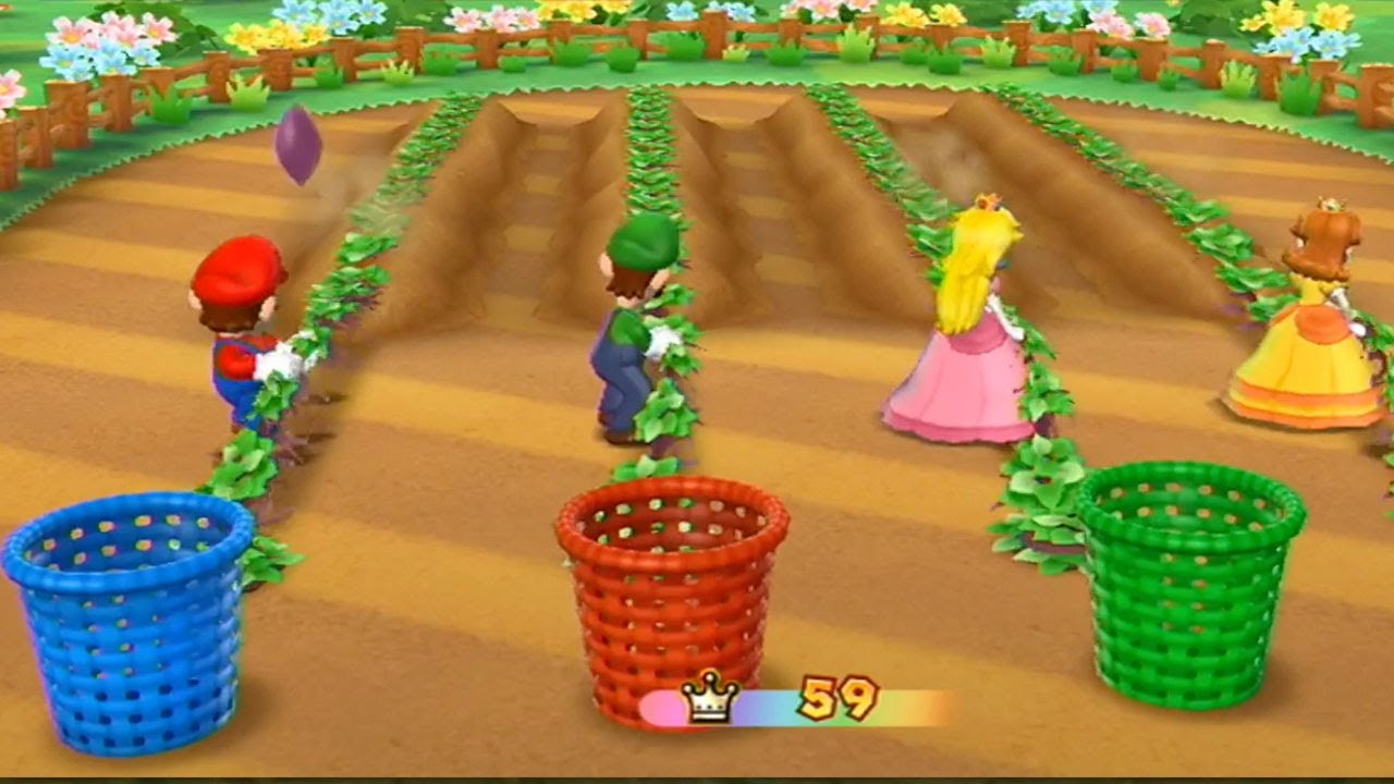 Mario Party 9 - Mario vs Peach vs Luigi vs Daisy - Garden Battle | MarioGamers