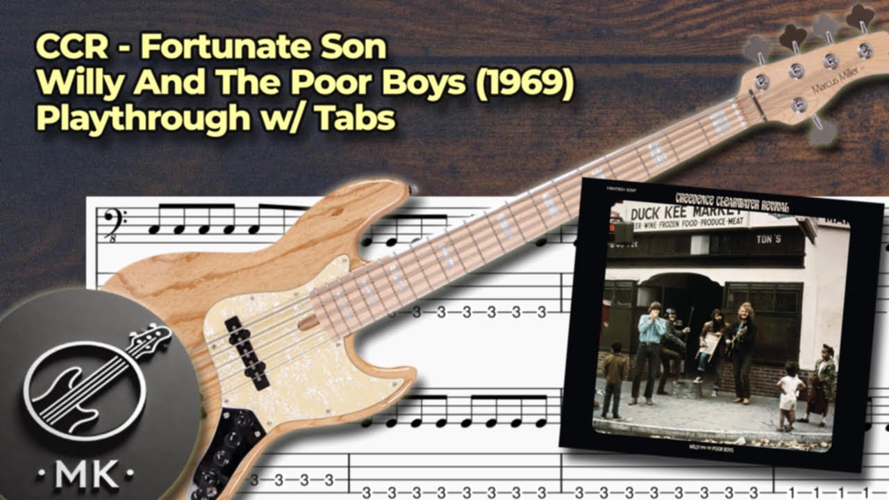 Creedence Clearwater Revival - Fortunate Son (Bass Cover) (Lesson w/ Tabs)