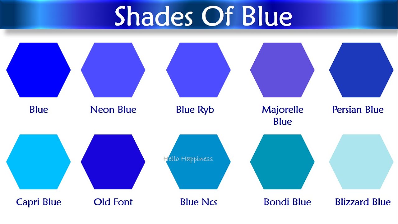 Shades of Blue Color With Names | Blue Color Shades with their name and image #color #blue