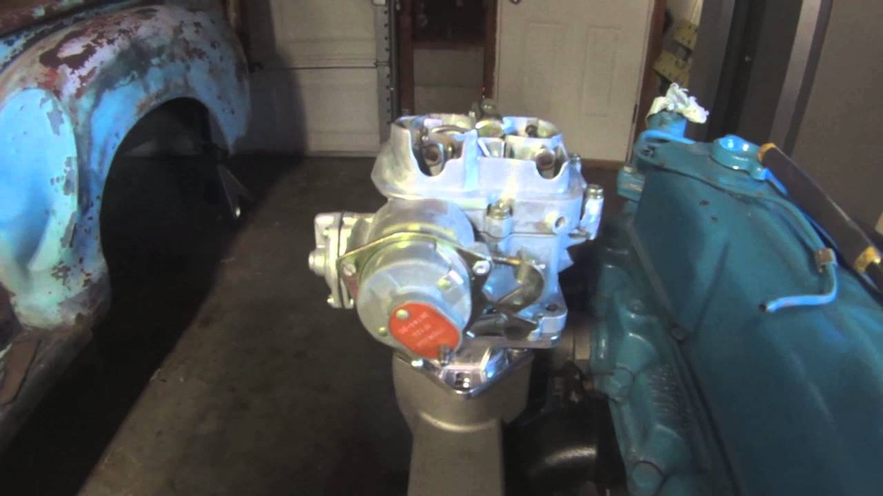 Carter Weber Dual Carb Install with Fenton Intake 1957 Chevy 235