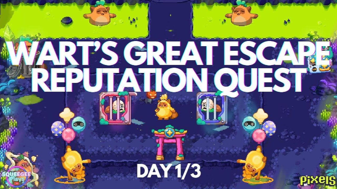 PIXELS︱🐌WART'S GREAT ESCAPE REPUTATION QUEST DAY 1 OF 3︱+5 REPUTATION PTS︱NEW MOKU QUEST