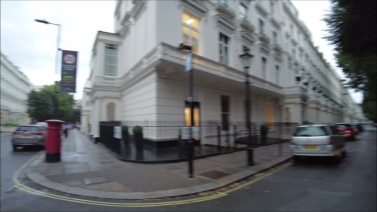 RELAXED walk from Paddington to Bayswater Station in West London after rain [4K UHD]
