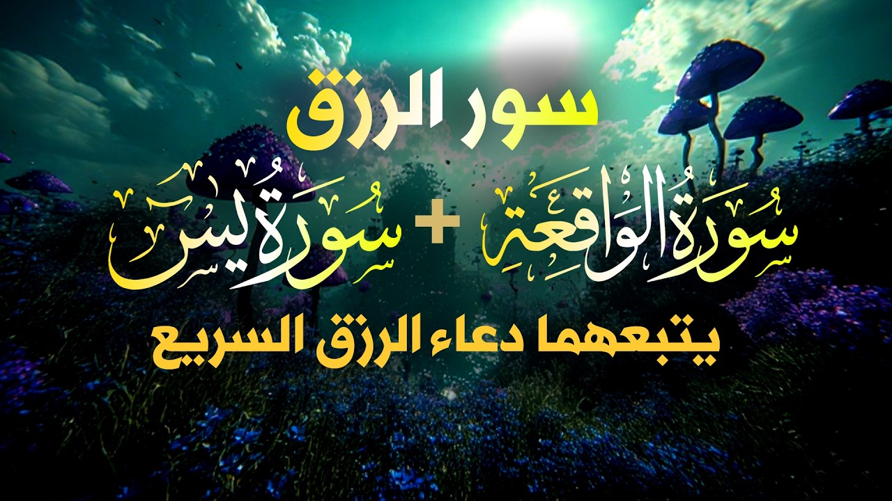 شغلها بنية الرزق، 🎧 سورة يس والواقعة يتبعهما دعاء الرزق والبركة، بإذن الله. 💐🌻