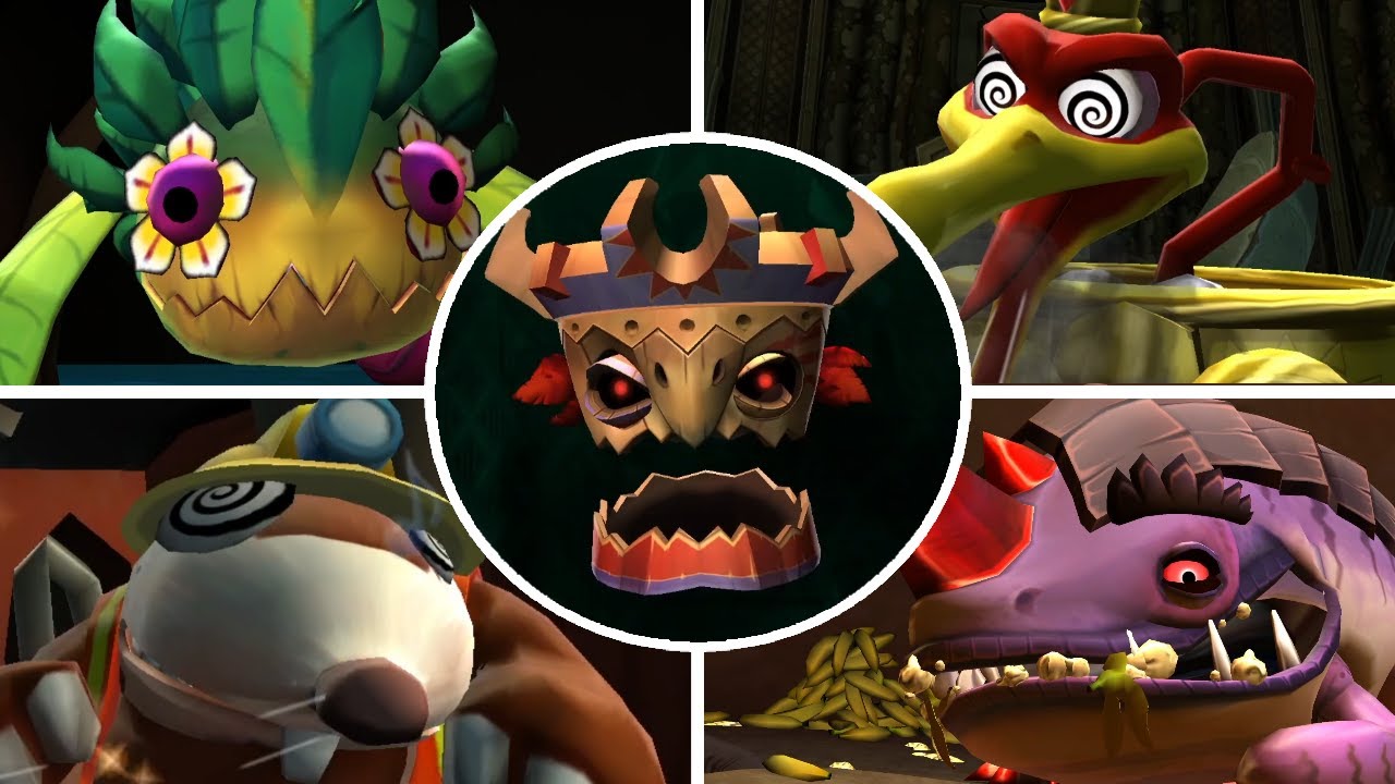 Donkey Kong Country Returns HD - All Bosses (No Damage)