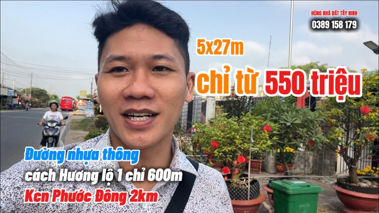 Đường nhựa kcn Phước Đông 5x27m chỉ 550tr, Sổ riêng thổ cư sẵn #hungnhadattayninh #phuocdong, #godau
