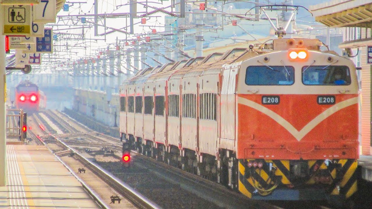 TR No.516 GE E42C E200型電力機車 牽引莒光號 員林離站