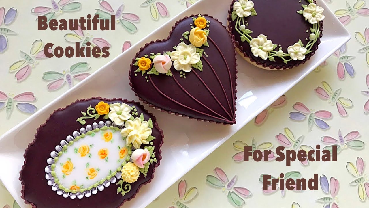 How to decorate floral cookies. Beautiful Cookies for Special Friend🌼