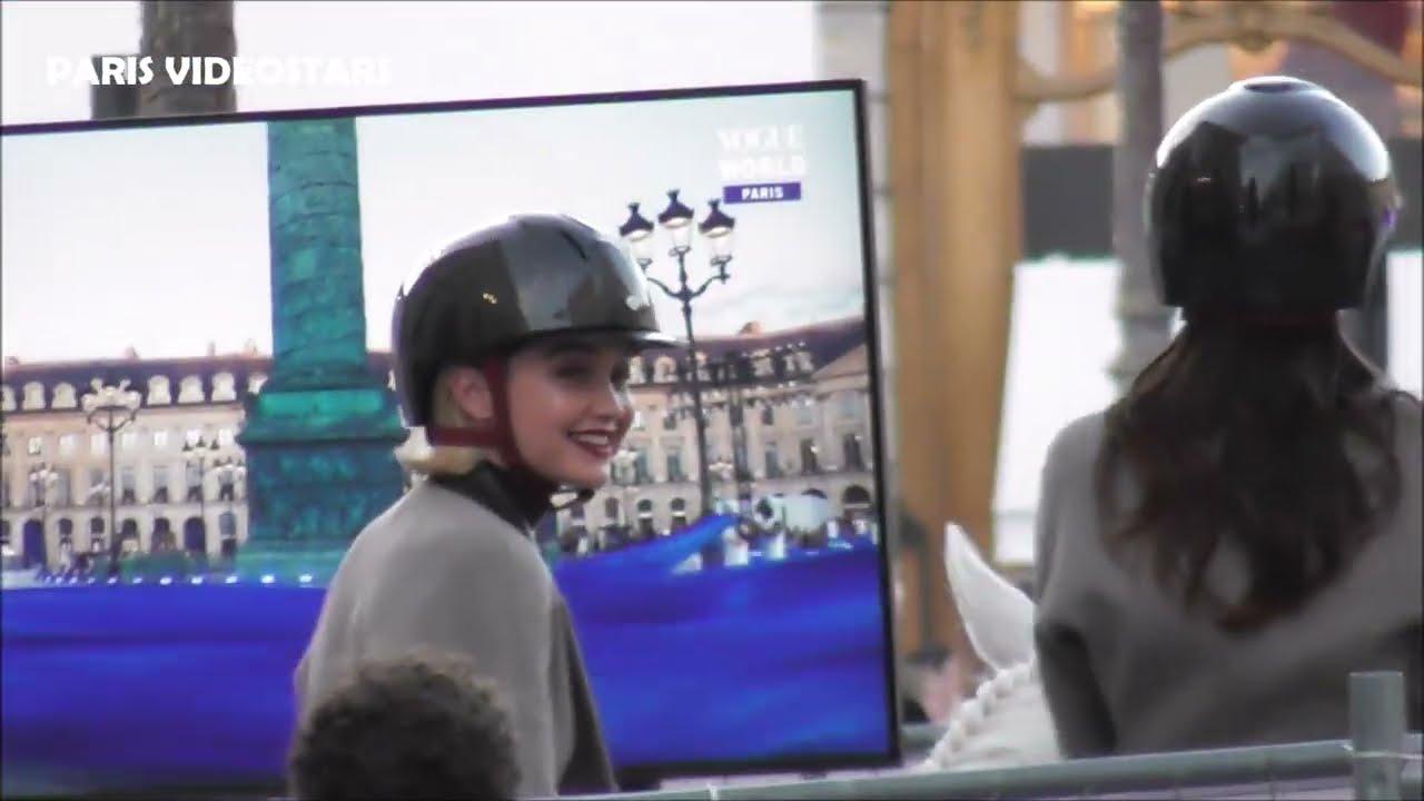Gigi Hadid with Kendall Jenner on horses @ Paris Fashion Week 23 june 2024 show Vogue World