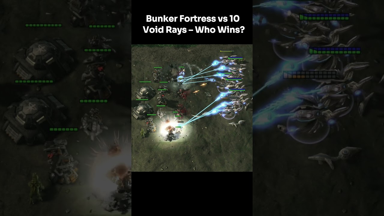 Terran bunker fortress vs 10 Voidrays - Who wins?? #starcraft2 #Starcraft2