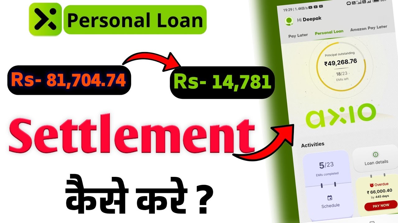 Axio Personal Loan Settlement Kaise Kare? पैसा बचाए
