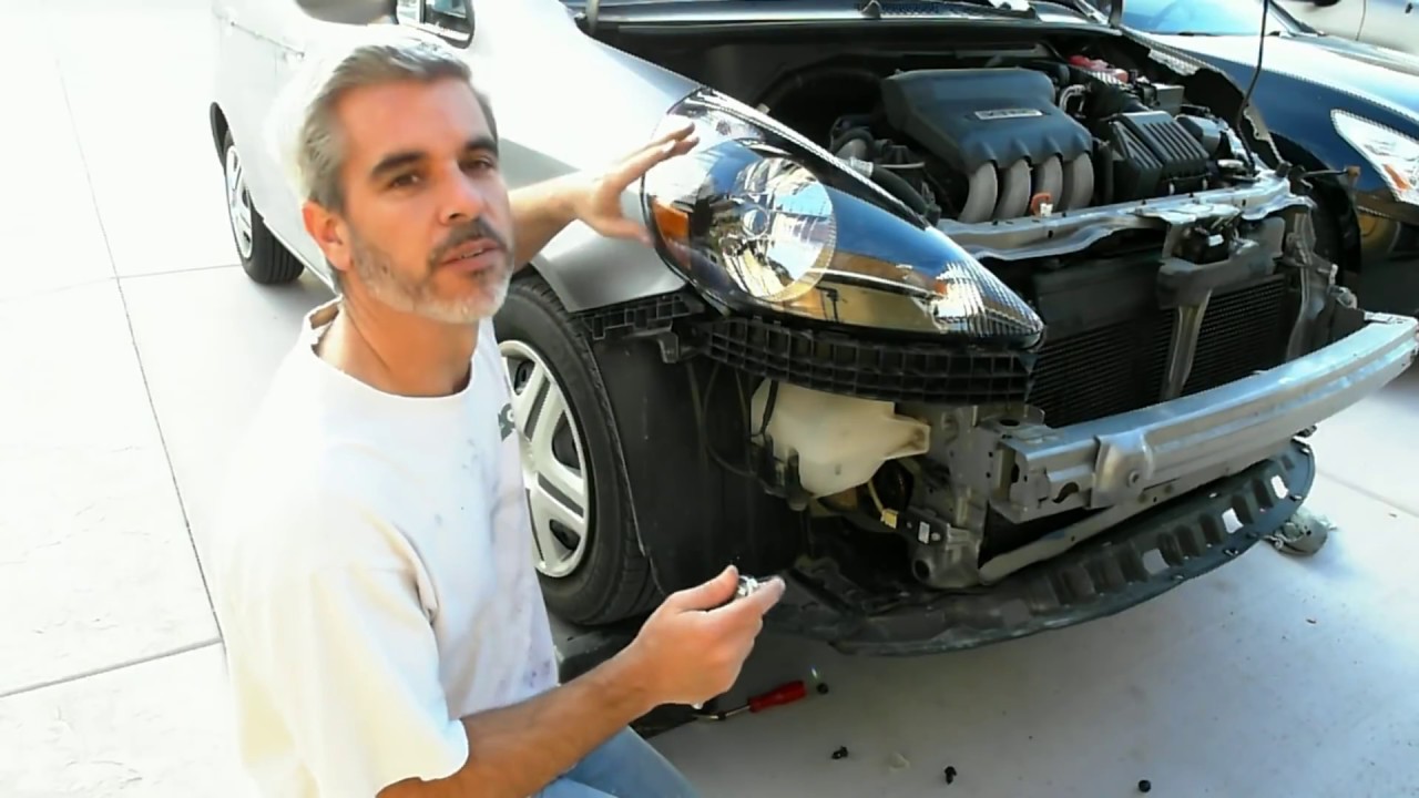 Honda Fit Bumper and Headlight Removal and Replacement