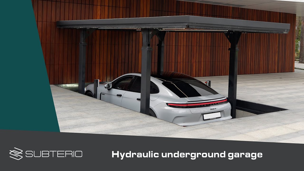 Wysuwany podziemny garaż hydrauliczny | Extendable hydraulic underground garage | CarLift Home