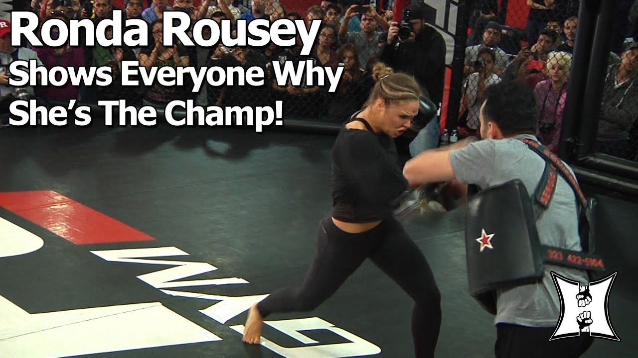 UFC 184: Champ Ronda Rousey 25min+ Workout Before Title Fight With Cat Zingano (Complete/Unedited)