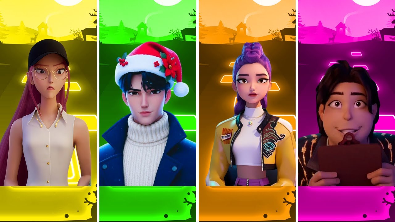 🎶 Mira 🆚 Jinu 🆚 Rumi 🆚 Bobby | Tiles Hop EDM Rush