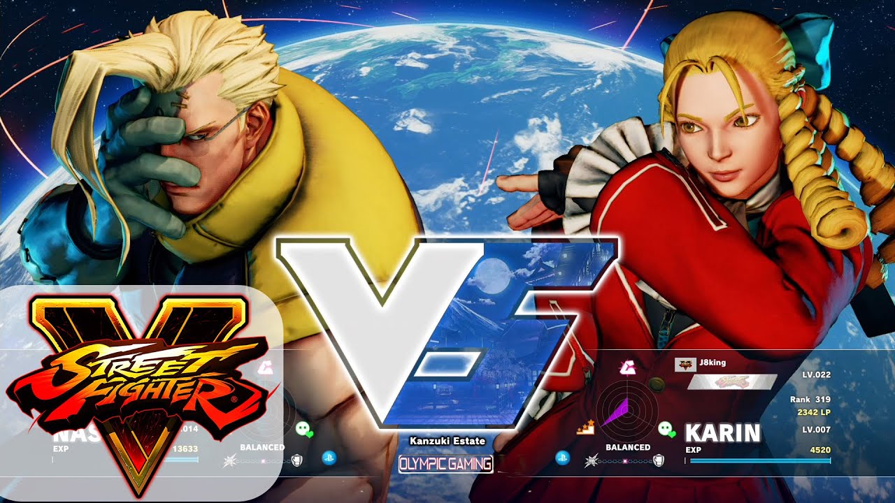 SFV Ver. 1.09: STRIPFIGHTERV (Nash) Vs J8king (Karin) PS4 60fps