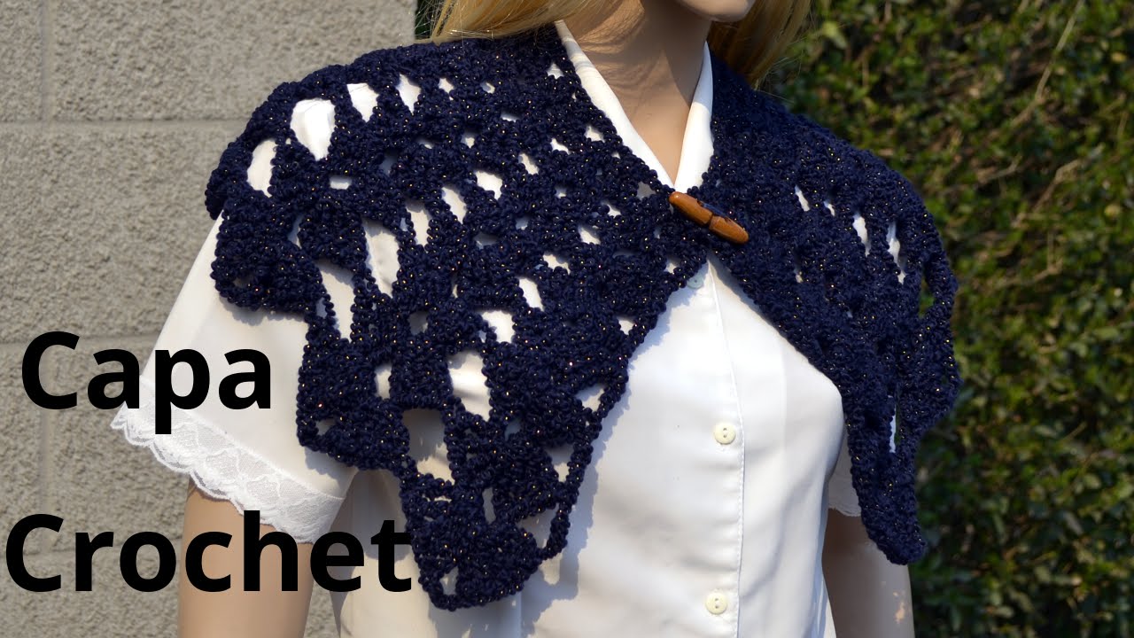 Como tejer una CAPA a #crochet o ganchillo en punto abanico tutorial paso al paso. Moda a Crochet