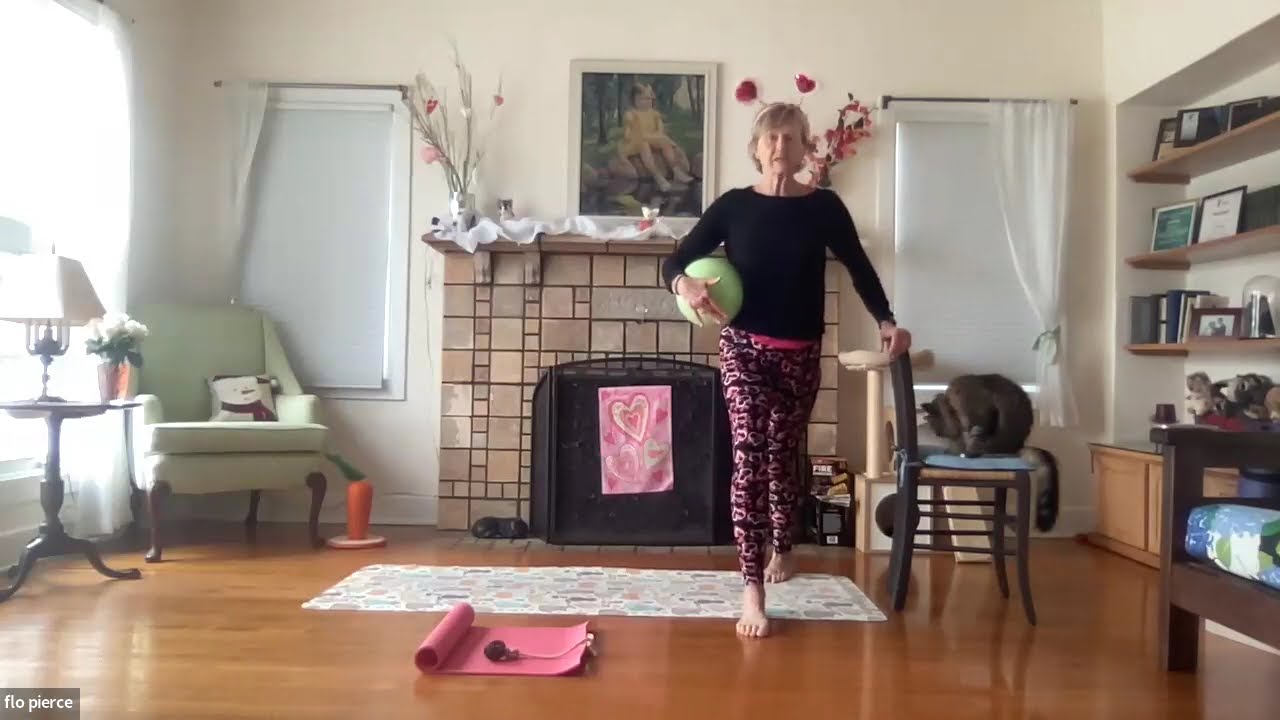 Barre with ball, chair, NUTMEG! and flo