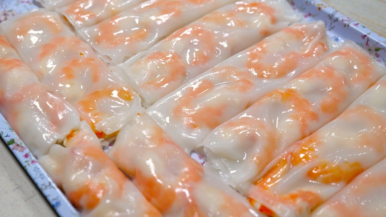 Công thức Pha Bột Bánh Cuốn, Bánh Ướt Ngon Nhất Nào Giờ, Bánh Cuốn Tôm Dimsum Mềm Dẻo,  Vanh Khuyen