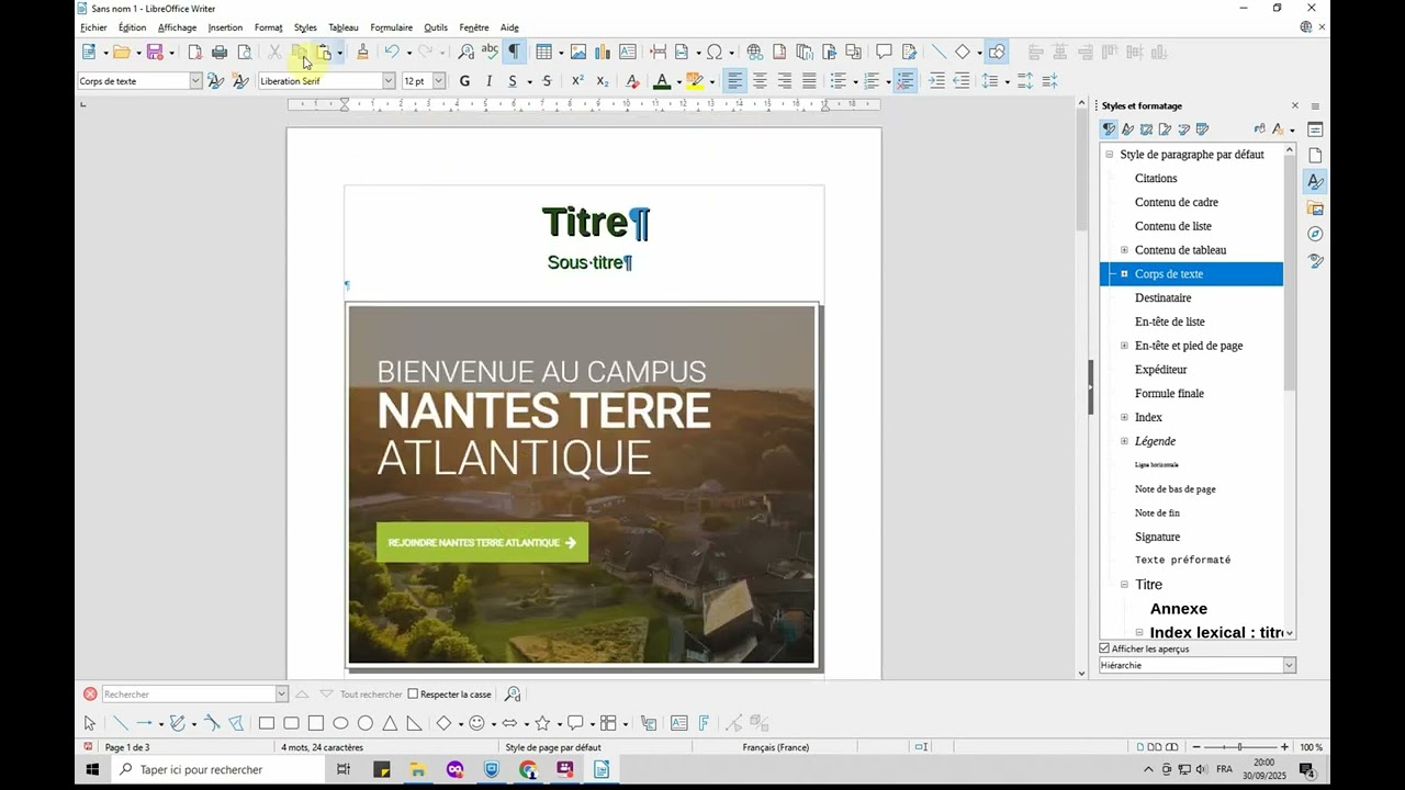 Exo BTSA 2025 modele et style de page