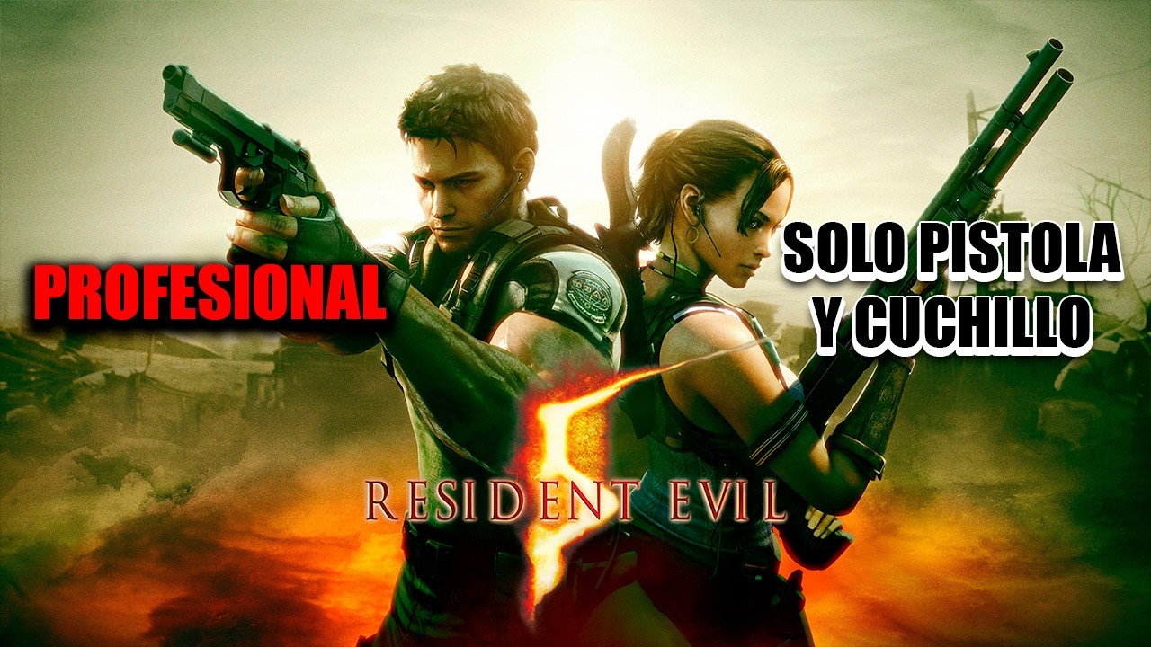 🔴RESIDENT EVIL 5 Solo con PISTOLA Y CUCHILLO en VETERANO!! En Directo