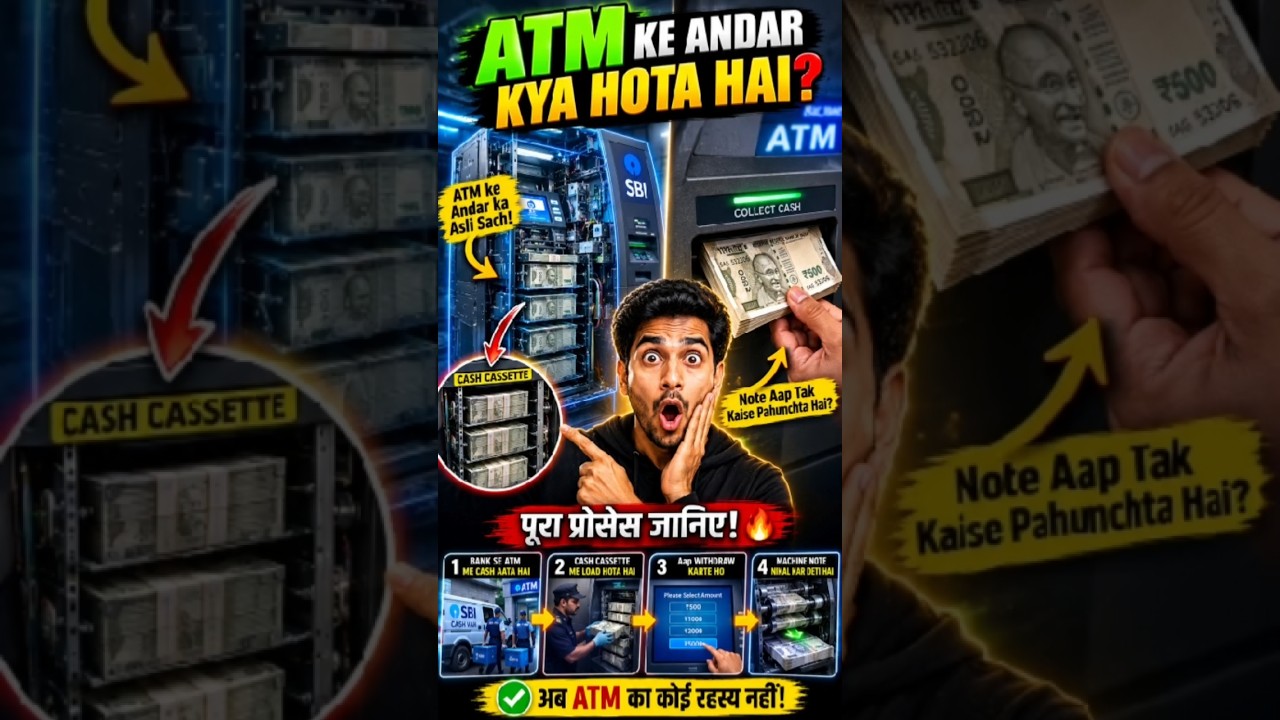 Jak właściwie działa bankomat? Bankomat kaise kaam karti hai 😮😱 #rbi #bank #money #shorts