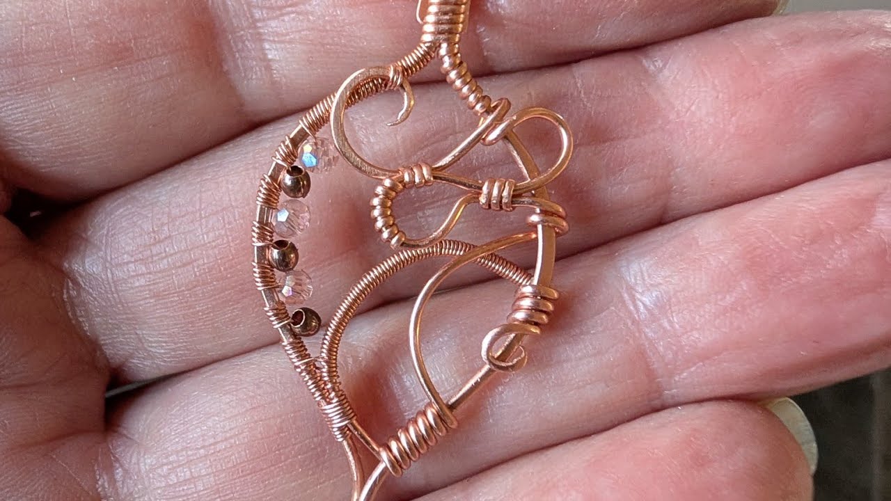 Beginner Tutorial! Copper wrapped Pendant