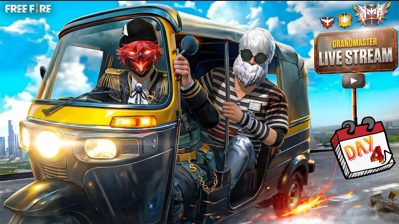 ROAD TO GRANDMASTER! 🔥 Free Fire Auto Rickshaw Gang LIVE.
