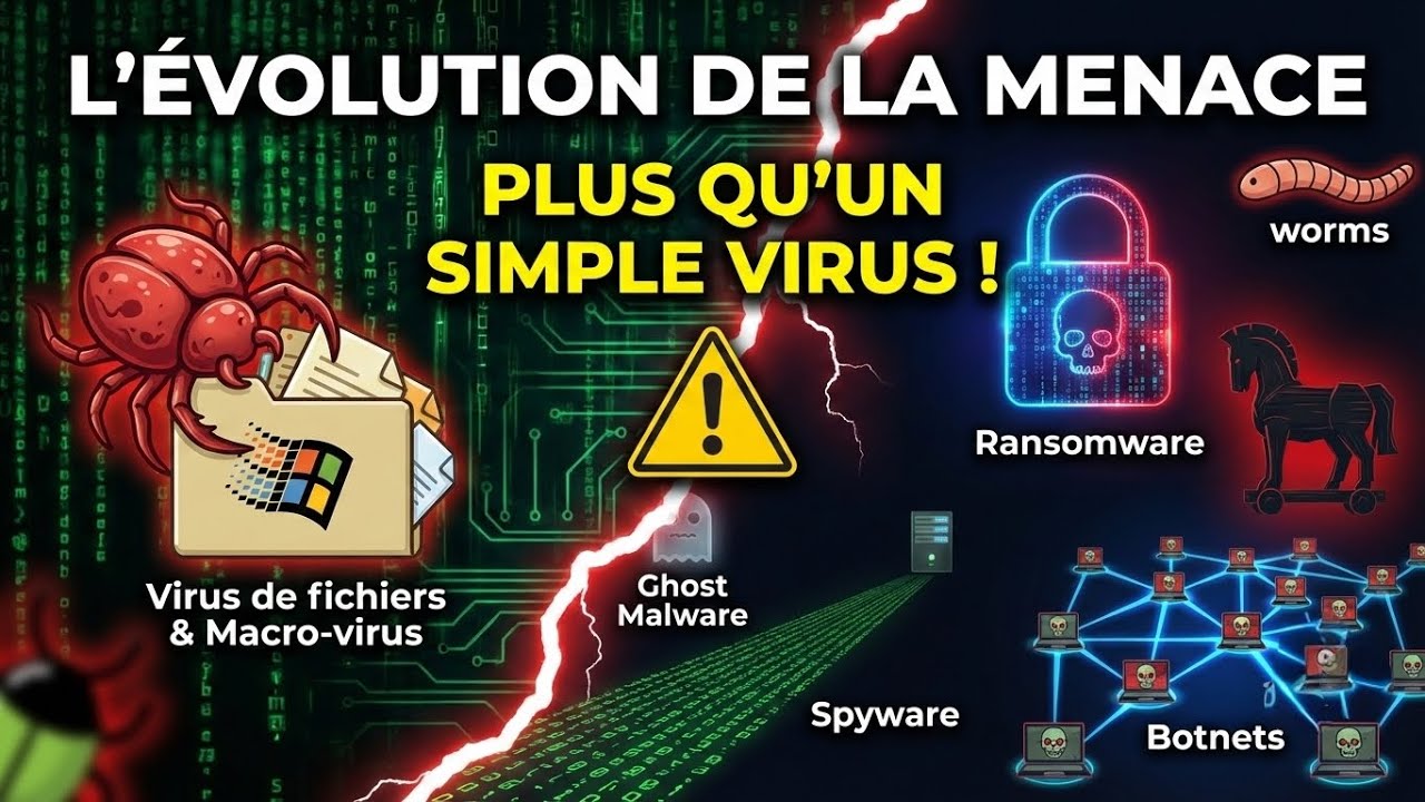 Guide Complet des Menaces Informatiques : Des Virus Classiques aux Cyberattaques Modernes