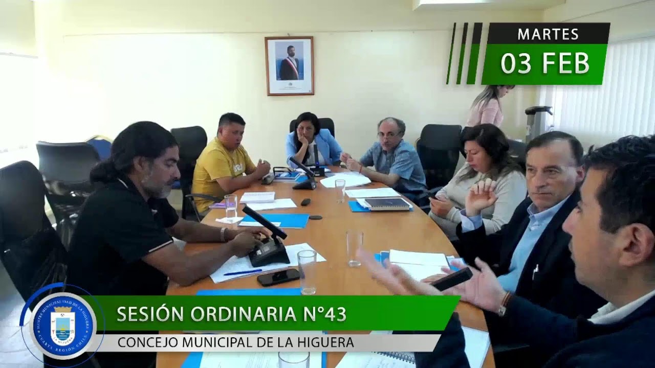 Concejo Municipal Sesión  ordinaria N° 43 - Municipalidad de La Higuera.