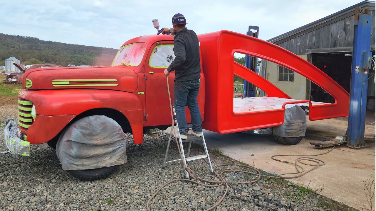 Painting the 1948 Ford Car Hauler: Cab, Hood, and Running Boards 🎨