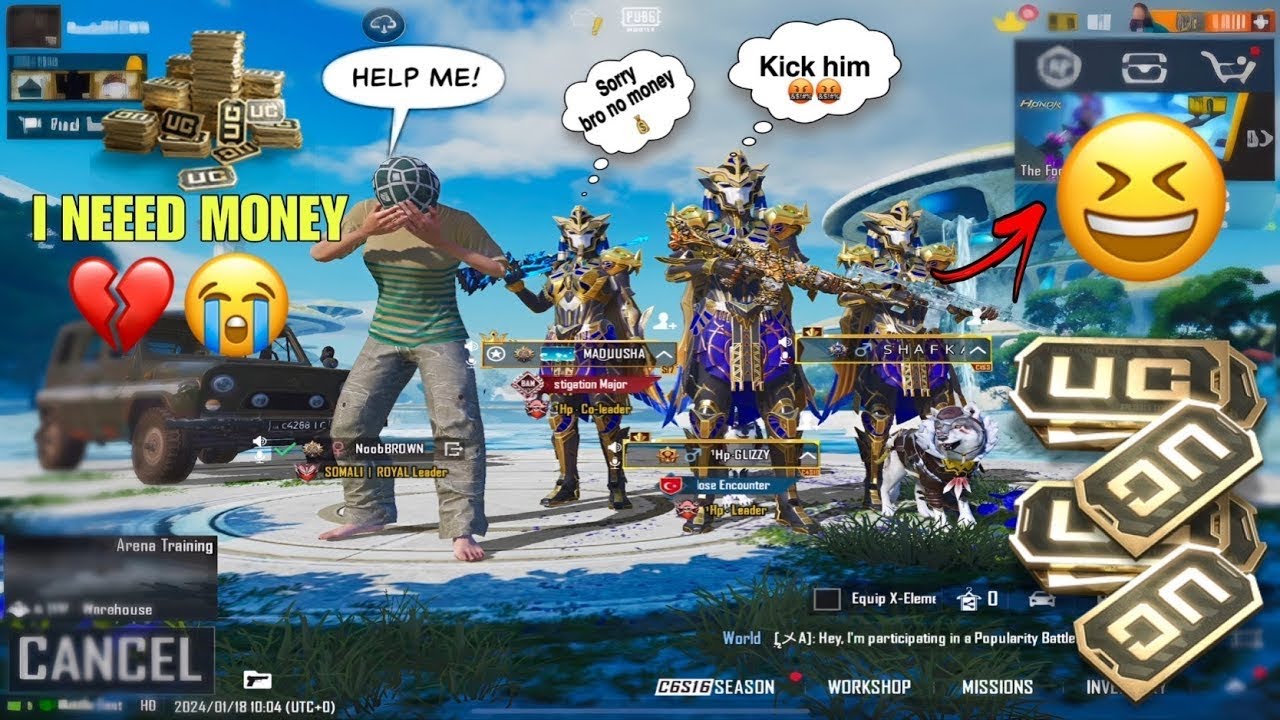 OMG😱PRANK RANDOM RICH PLAYERS FULL SQUAD PHAROAH🤑CALL ME BOT🥺CHALLENGE 1VS3| SAMSUNG,A3,A5,J7,J8,S7