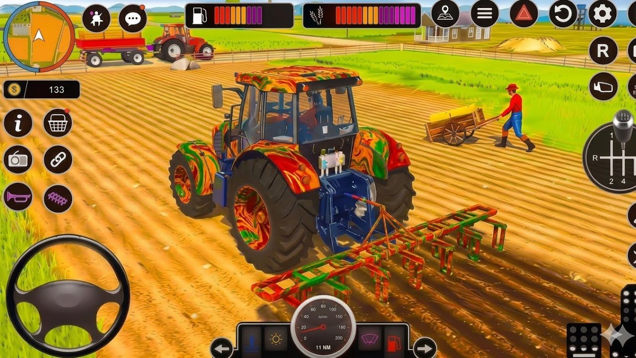 Modern Tractor farming Driving Simulator 3D New Tractor Game Android Gameplay #games #gaming 