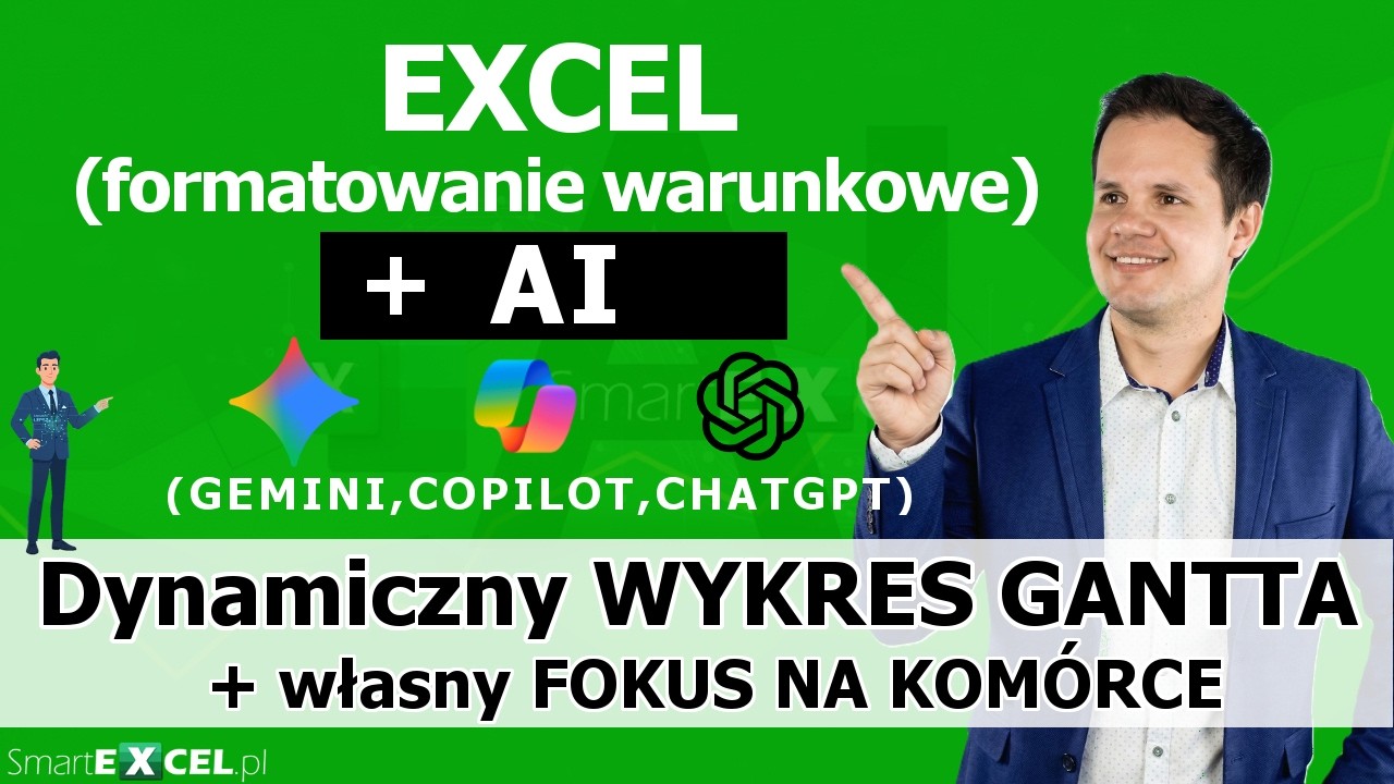 Tak AI rewolucjonizuje pracę w Excelu. Excel + AI = Dynamiczny Wykres Gantta w kilka minut!