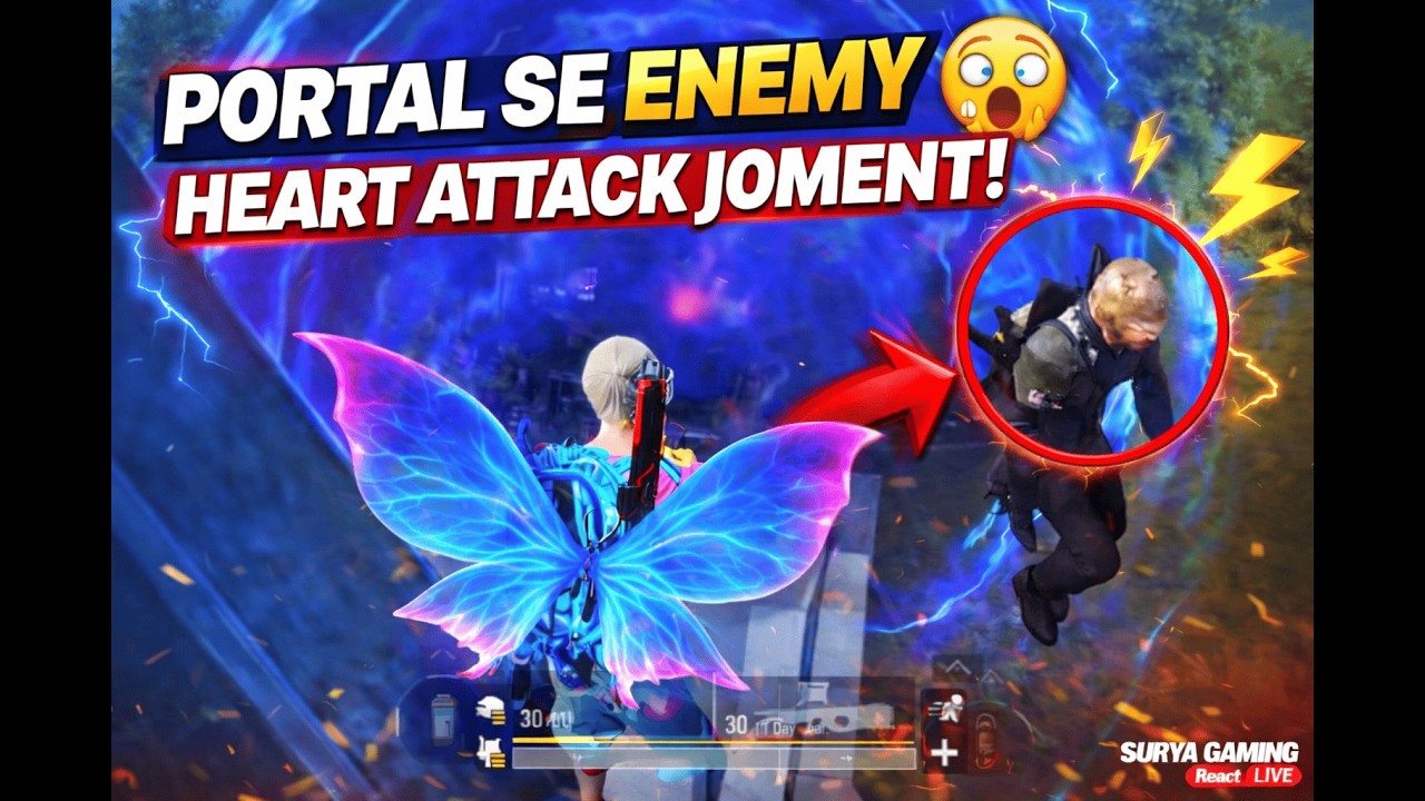 1v4 Clutch + Portal Attack 😈 | BGMI LIVE. #suryagamingreact