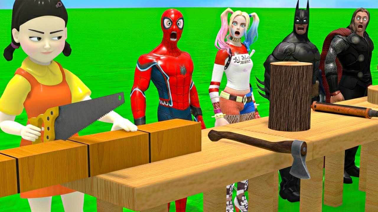 Super Hero 3D Funny Game Puzzle Challenge – Spider Man vs Squid Game Doll!