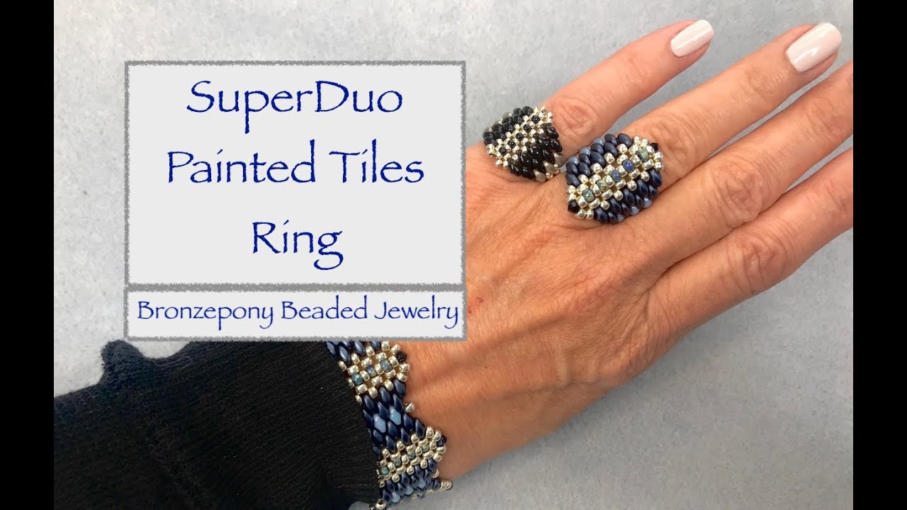 Кольцо с расписной плиткой