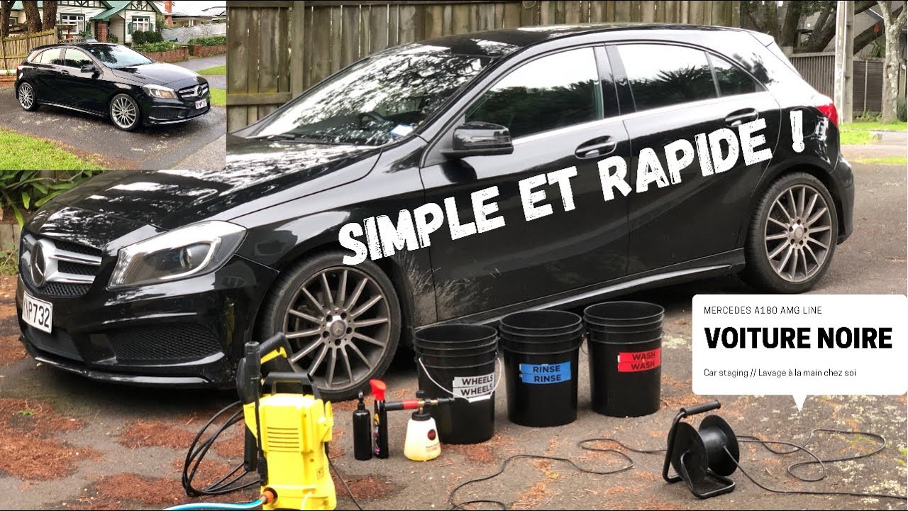 Comment laver une voiture noire 🧼🖤🚗 Mercedes classe A detailing