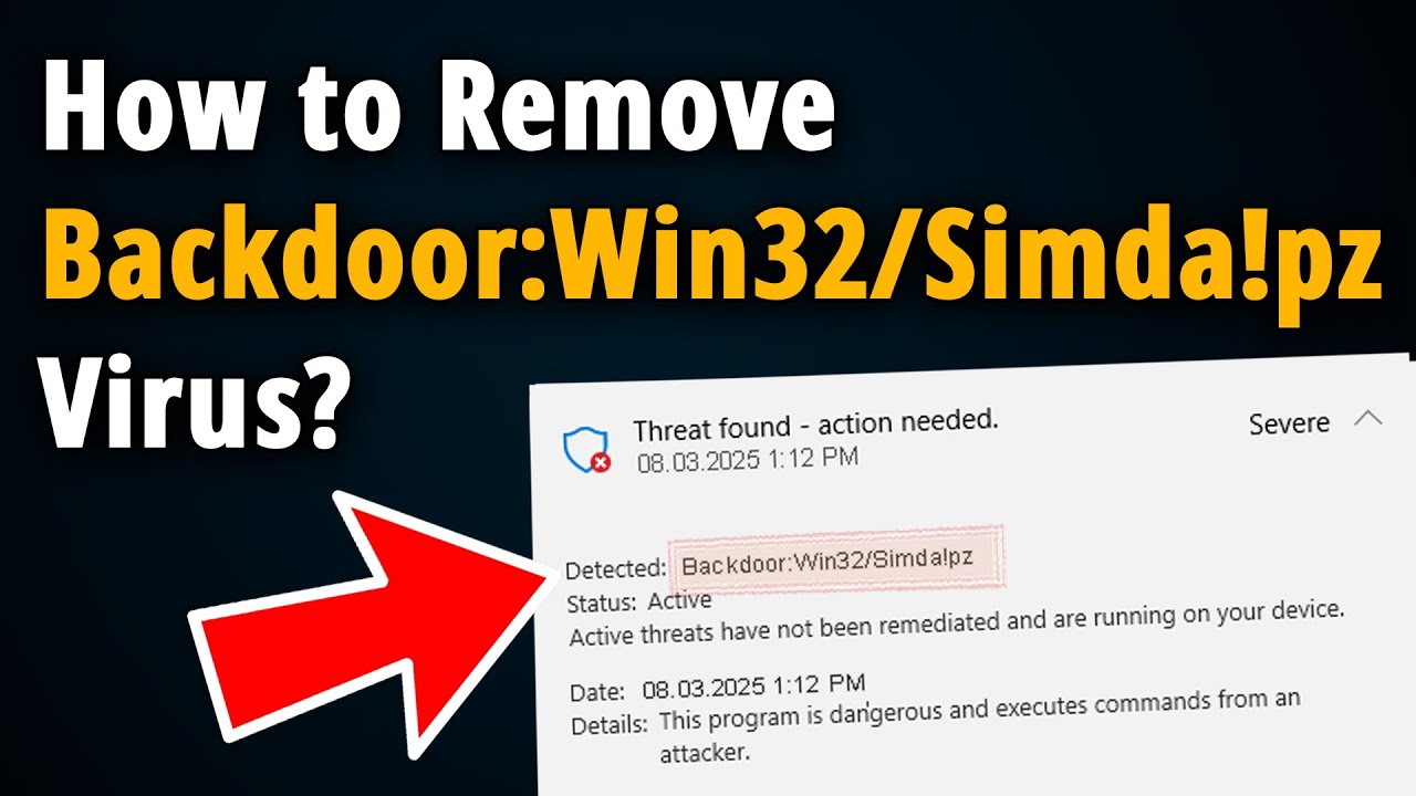 How to Remove Backdoor:Win32/Simda!pz in Windows 11/10?