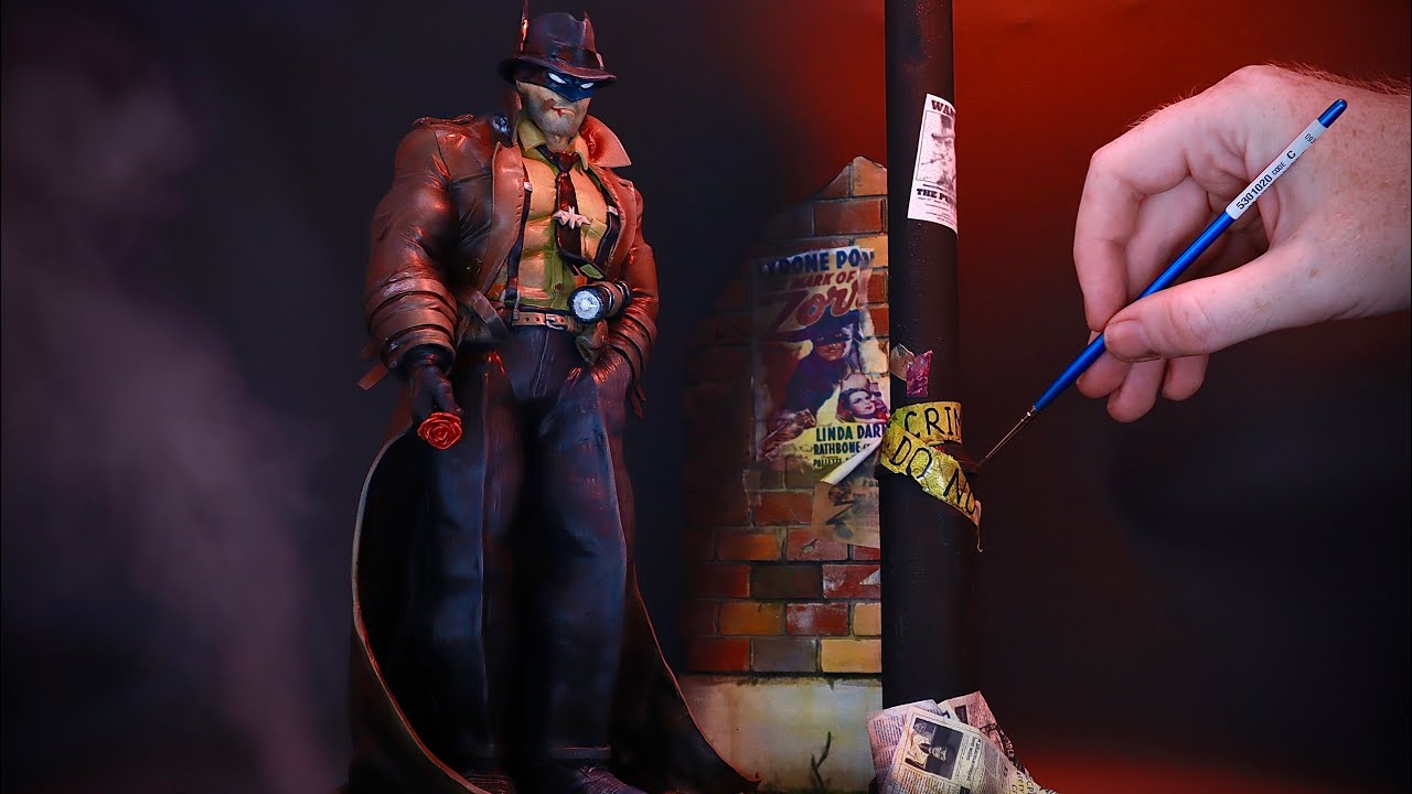 I Made a Noir Batman Diorama With a Secret Button That Releases Steam (part 2 of 2)