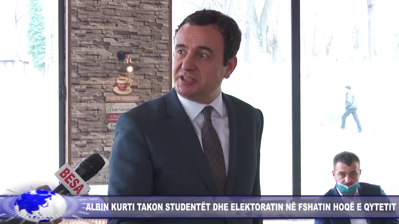 Albin Kurti takon studentët dhe elektoratin në Hoqë të qytetit