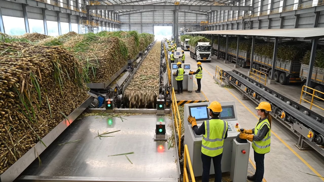 From Cane to Crystal: Inside a Modern Sugar Factory (The Whole Process)