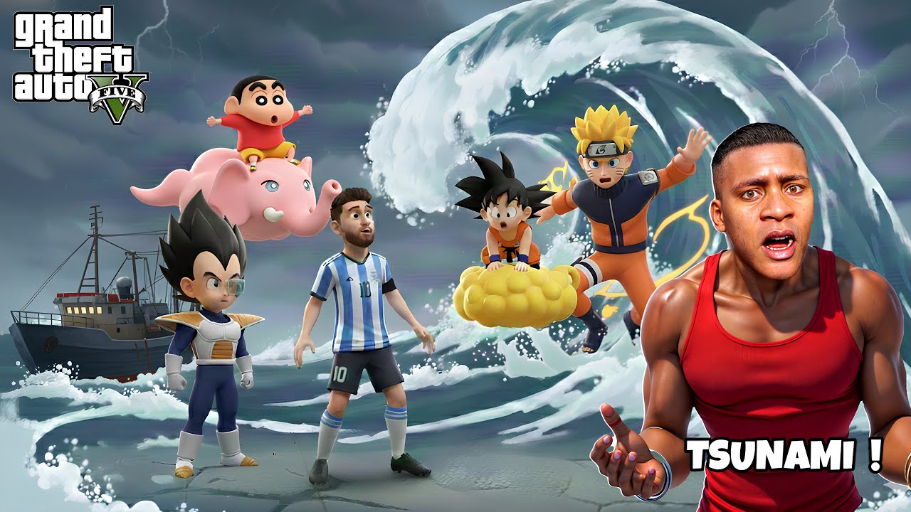 Franklin & Shinchan vs Deadly Tsunami 😱 | Ultimate Survival in GTA 5