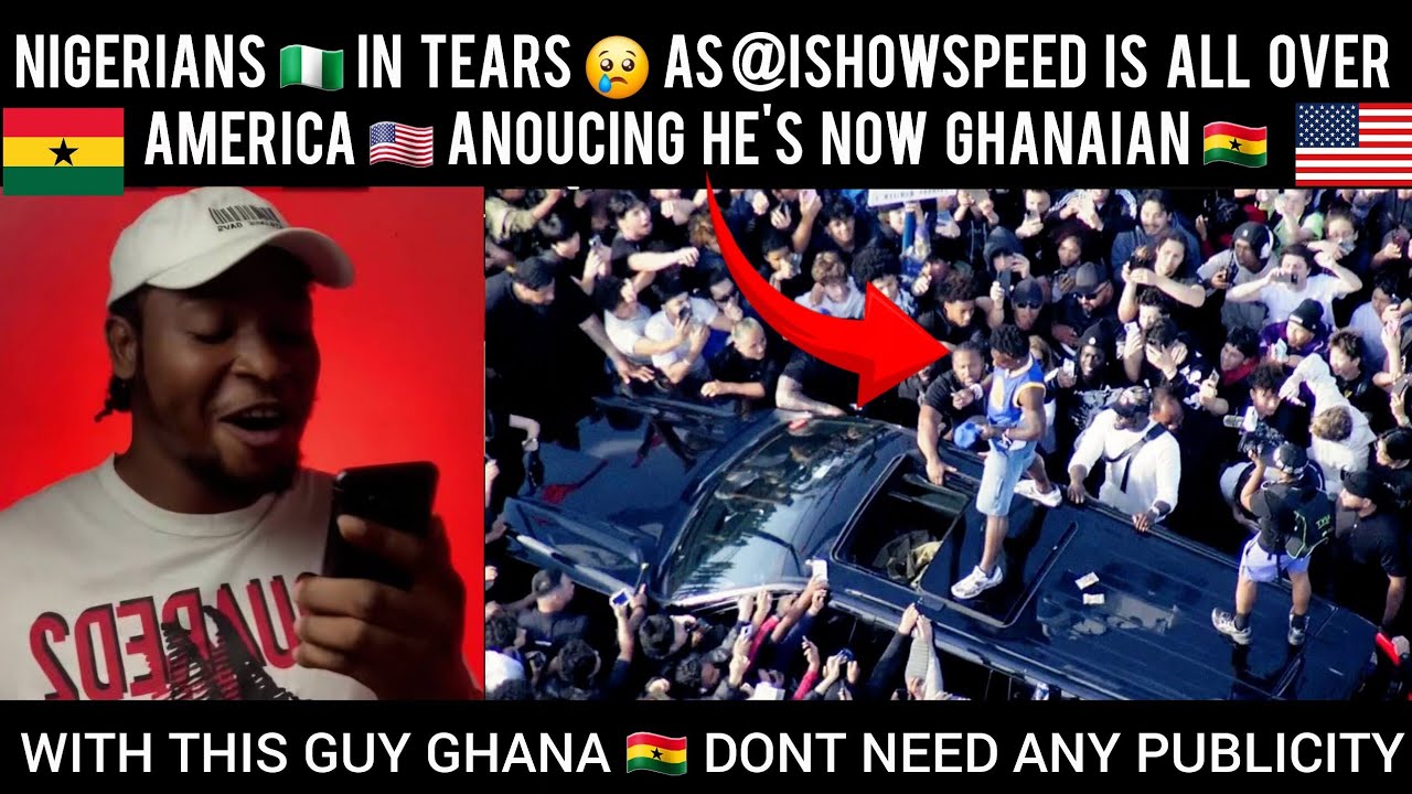 Nigerians 🇳🇬 In Tears 😢 As @IShowSpeed Is All Over America 🇺🇸 Anoucing He's Now Ghanaian 🇬🇭 