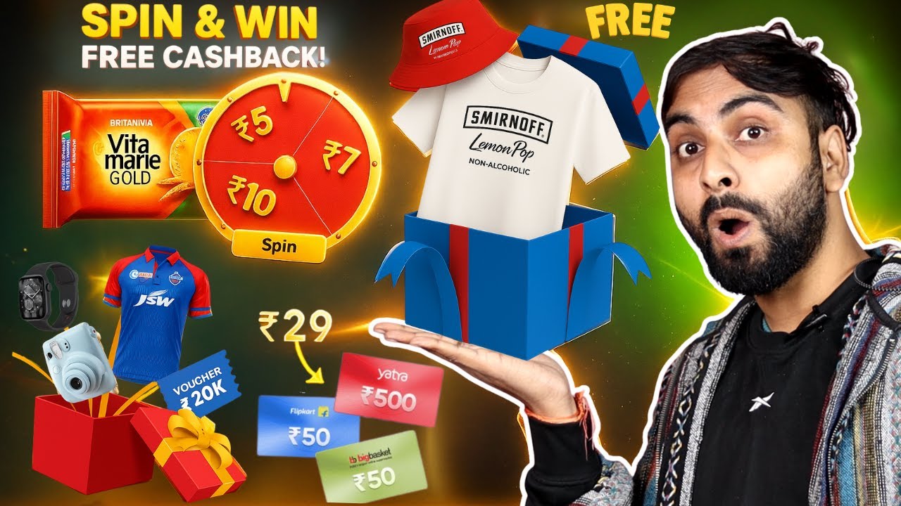 Hidden Offer Win Cap, Tshirt & Ticket | Britannia Spin & Win Loot | DC Free Merch | Cred Rs.29 Loot