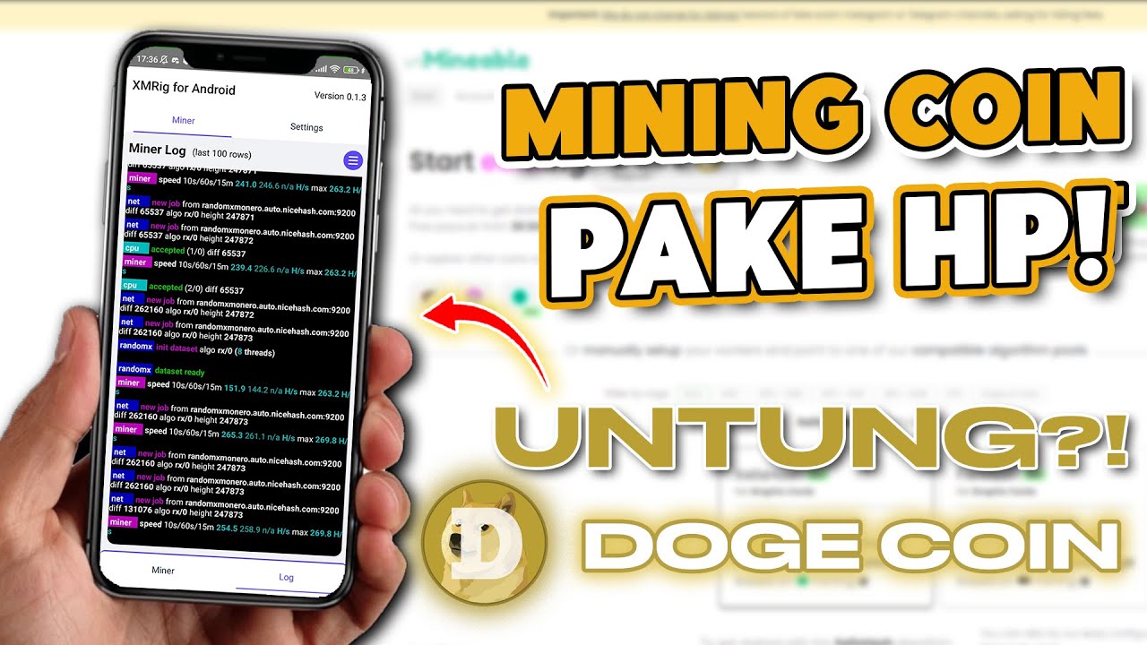 Cara Mudah Mining Doge Menggunakan HP Android TANPA ROOT | Pemula Pasti Bisa! Mining ALT Coin
